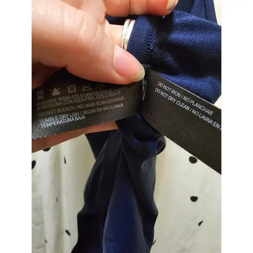 Hurley navy blue strappy back‎ one piece swimsuit removable padding size small
